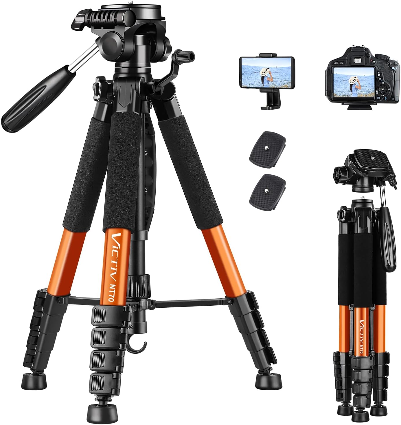 Tripod Camera Tripods 74" Heavy Duty Stand
