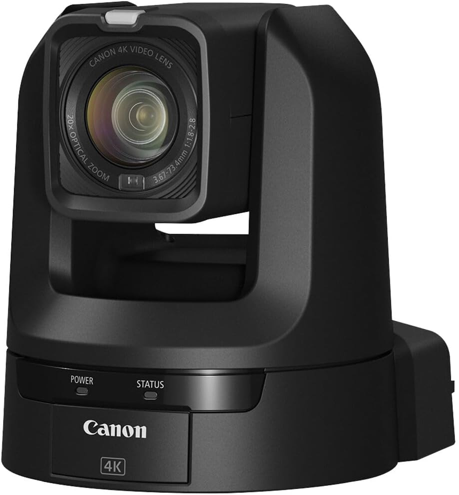 Canon CR-N100 4K NDI PTZ Camera with 20x Zoom (Satin Black) (6527C001) + HDMI Cable + 6 Assorted Color Cable Ties + Network Cable + Cleaning Kit