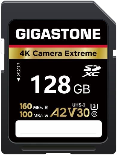 GIGASTONE 128GB SD Card Camera Plus V30 U3
