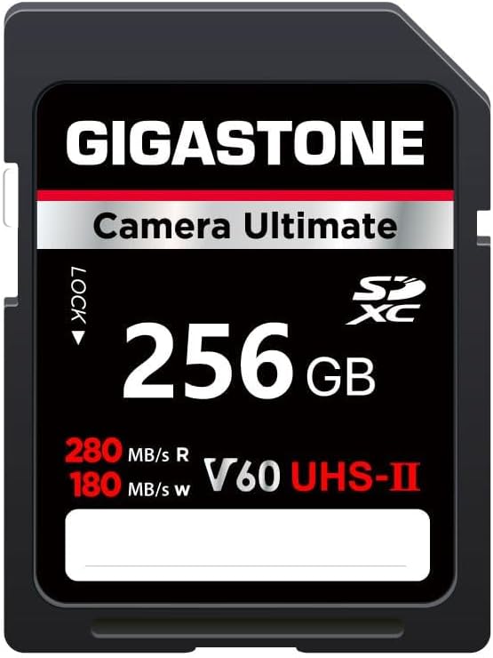 GIGASTONE 256GB SD Card UHS-II V60 U3 SDXC